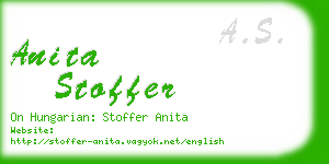 anita stoffer business card